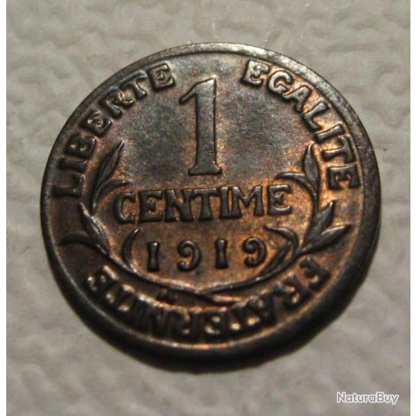 France   pieces de 1  centime D.DUPUIS 1919