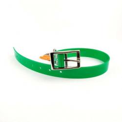 Sangle gravée "GPS" Biothane® 2,5 x 65 cm pour collier Garmin - SportDog - Dogtra vert foncé
