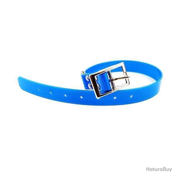 Sangle grave "GPS" Biothane 2,5 x 65 cm pour collier Garmin - SportDog - Dogtra bleu ciel