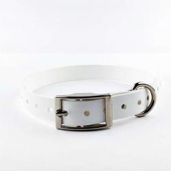 Sangle gravée "GPS" Biothane® 2,5 x 65 cm pour collier Garmin - SportDog - Dogtra Blanc