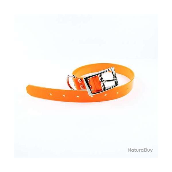 Sangle grave "GPS" Biothane 2,5 x 65 cm pour collier Garmin - SportDog - Dogtra Orange