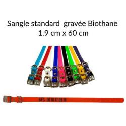 Sangle gravée standard Biothane® 1.9 x 60 cm Blanc