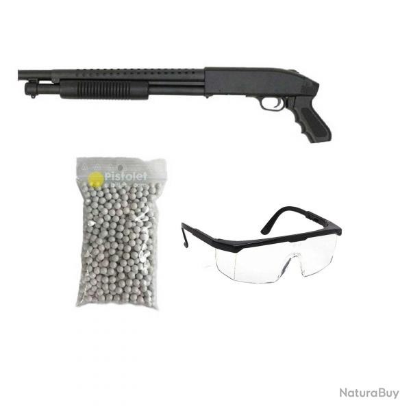 Pack airsoft Fusil  pompe SG00032 / Modle  Ressort / Plastique et Mtal / Livr avec Accessoires