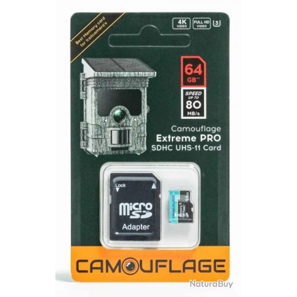 Carte SD 64Gb pour Camra CAMOUFLAGE EZ33 - EZ45 - EZ60 - EZ2 - EZ-Solar