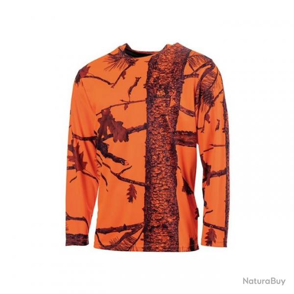 T Shirt manche longue Treeland camo Camo forest Camo orange