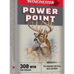 Munitions WINCHESTER power point super x cal.308win 150gr 9,72g par 60