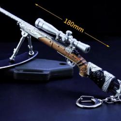 Réplique miniature du sniper M24 SWS type Bois en porte clef pour décoration (18 cm)