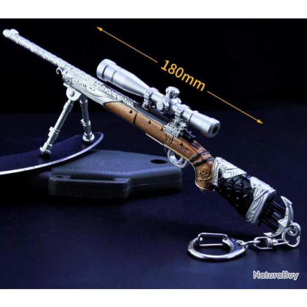 Rplique miniature du sniper M24 SWS type Bois en porte clef pour dcoration (18 cm)