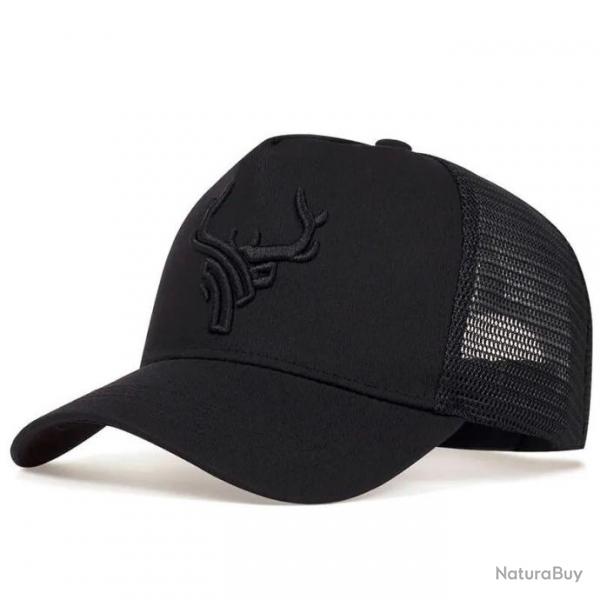 Cervid, Cerf - Casquette, chapeau - quipement extrieur - Chasse noire et logo noir