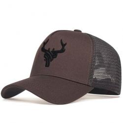 Cervidé, Cerf - Casquette, chapeau - Équipement extérieur - Chasse marron et logo noir
