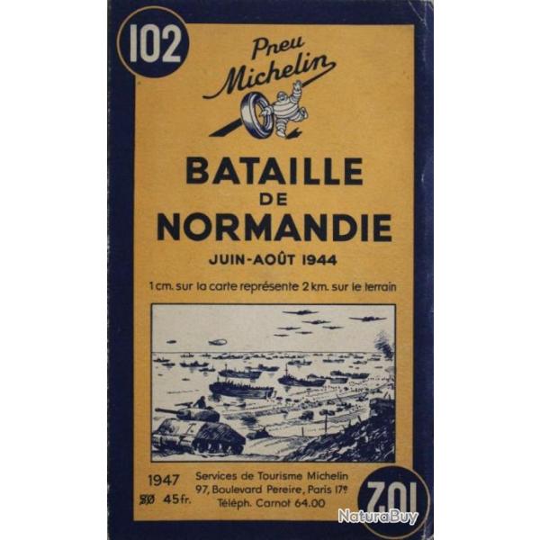 Carte michelin Num 102 Originale de 1947 : Bataille de Normandie