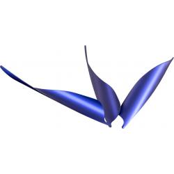 XS-WINGS - Plumes 100 mm Low Profile DROITIER (RH) METALLIC BLUE