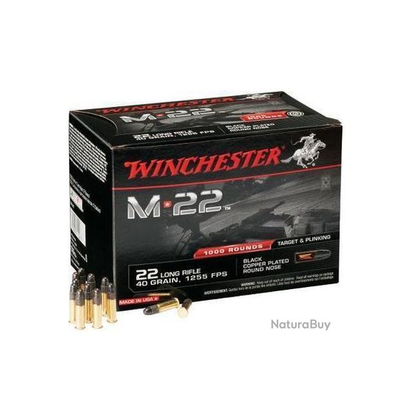 400 CARTOUCHES WINCHESTER M22 TARGET 40GR LEAD RN CALIBRE 22LR
