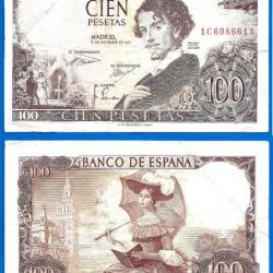 Espagne 100 Pesetas 1965 Bequer Europe Billet Peseta Spain