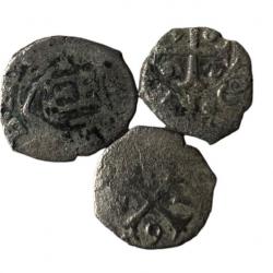 Lot de 3 monnaies anciennes féodale Gégnoise argent