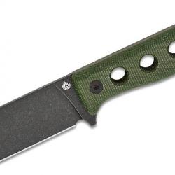 Couteau QSP Canary Fixed Blade Green Lame Acier Cr8Mo2VSi BLK Manche Micarta Etui Kydex QS155C2