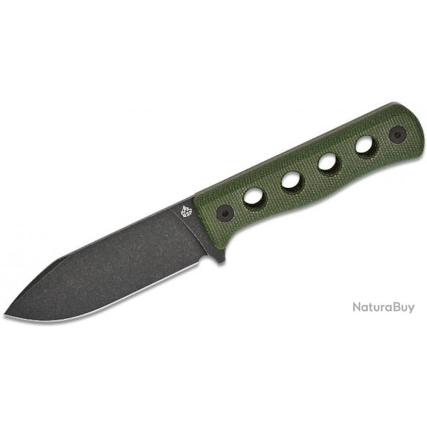 Couteau QSP Canary Fixed Blade Green Lame Acier Cr8Mo2VSi BLK Manche Micarta Etui Kydex QS155C2