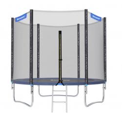 Trampoline extérieur diamètre 244 cm équipement jardin avec échelle filet de protection poteaux rec