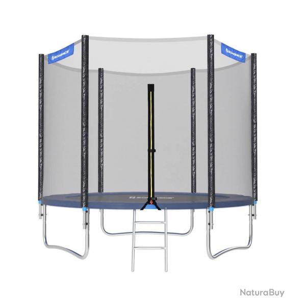 Trampoline extrieur diamtre 244 cm quipement jardin avec chelle filet de protection poteaux rec
