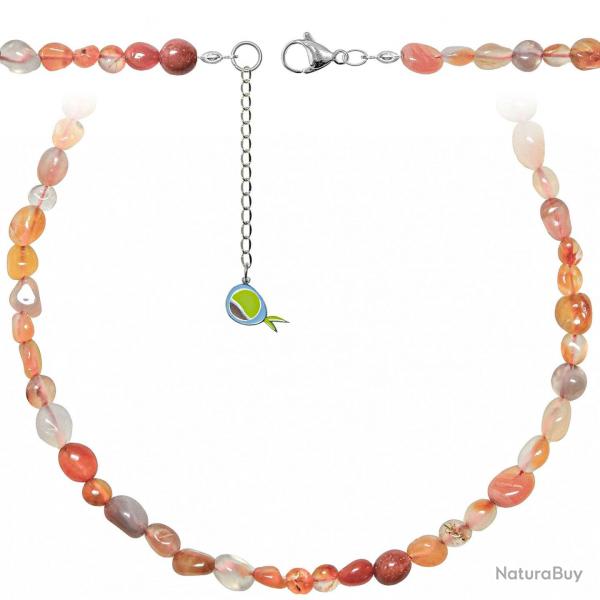 Collier en cornaline - Perles roules 5  8 mm - 43 cm