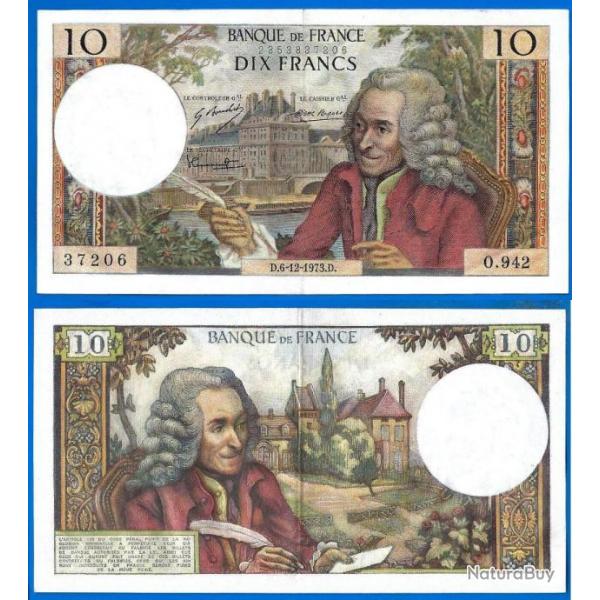 France 10 Francs 1973 6 Decembre Billet Voltaire Franc