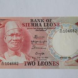 Billet 2 Leones Sierra Leone 1984 neuf