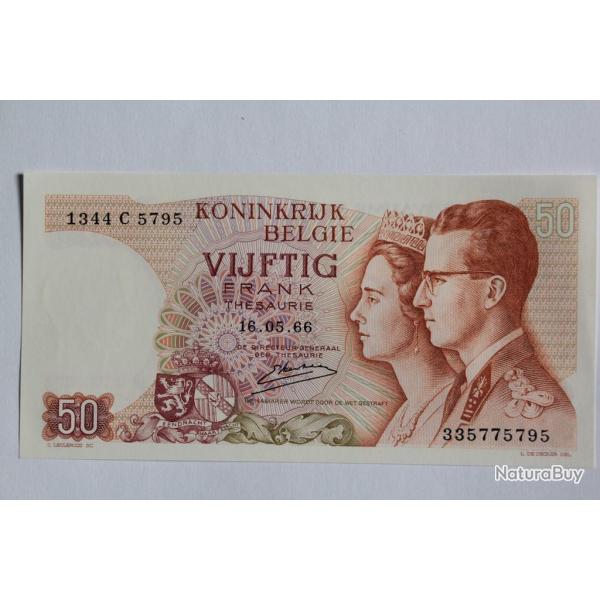 Billet 50 Koninkrijk Belgique 1966 neuf