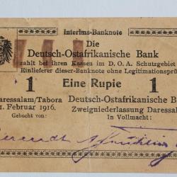 Billet 1 Rupie 1916 Afrique orientale allemande Deutsch-Ostafrika