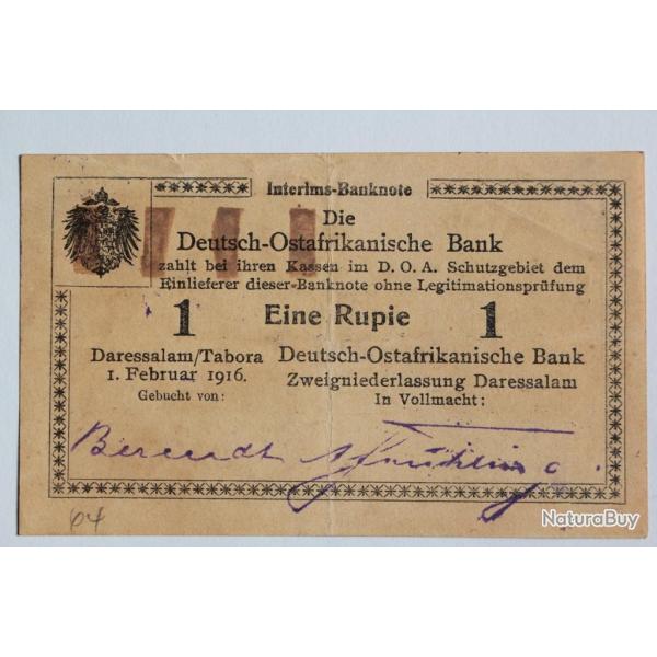 Billet 1 Rupie 1916 Afrique orientale allemande Deutsch-Ostafrika