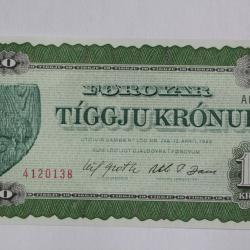 Billet 10 Kronur Île Féroé 1978 neuf