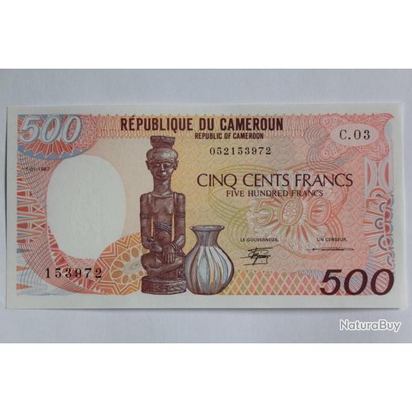 Billet 500 Francs Cameroun 1987 neuf
