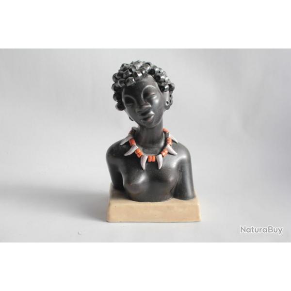 Leopold ANZENGRUBER Femme Africain cramique Autriche
