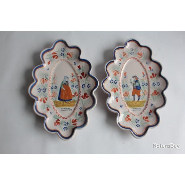 Paire Raviers cramique Henriot Quimper