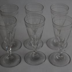 Six Verres cristal taillé Empire