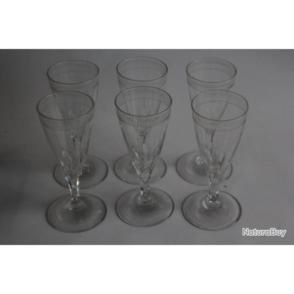 Six Verres cristal taill Empire