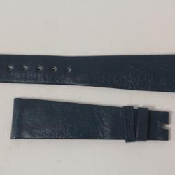 Bracelet montre Universal Genève cuir bleu marine 17 mm vintage