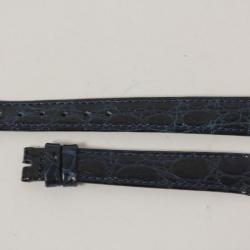 Bracelet montre Universal Genève croco bleu marine 12 mm vintage