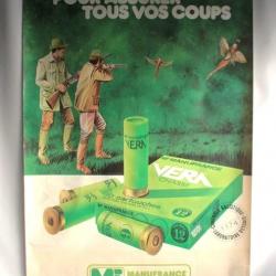 Affiche publicitaire Manufrance Cartouches Vera Chasse