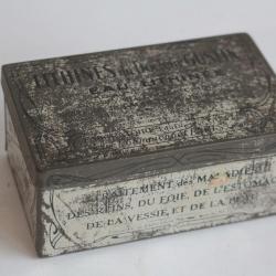 Boîte médicaments tôle lithographiée Lithines docteur Gustin Pharmacie