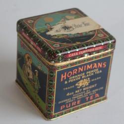 Boîte à thé tôle lithographiée Horniman's Pure Tea