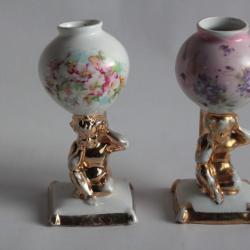 Paire vases porcelaine Anges Vieux Paris Napoléon III