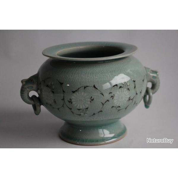 Vase cramique cladon Core