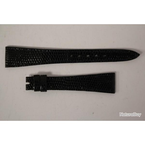 Bracelet montre Universal Genve lzard noir 16 mm vintage