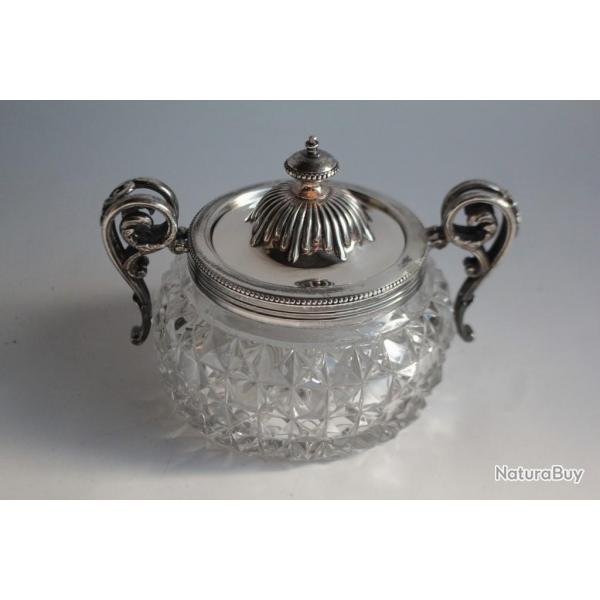 Ancien sucrier cristal taill