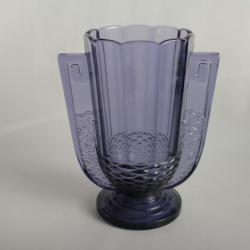VAL SAINT LAMBERT Vase cristal taillé Roméo art déco