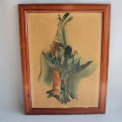 Tableau Chromolithographie nature morte gibier chasse