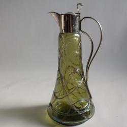 Aiguière verre irisé Autriche Art Nouveau