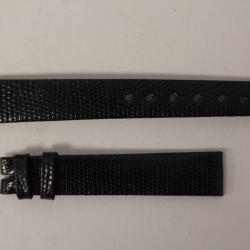 Bracelet montre Universal Genève lézard noir 14 mm vintage