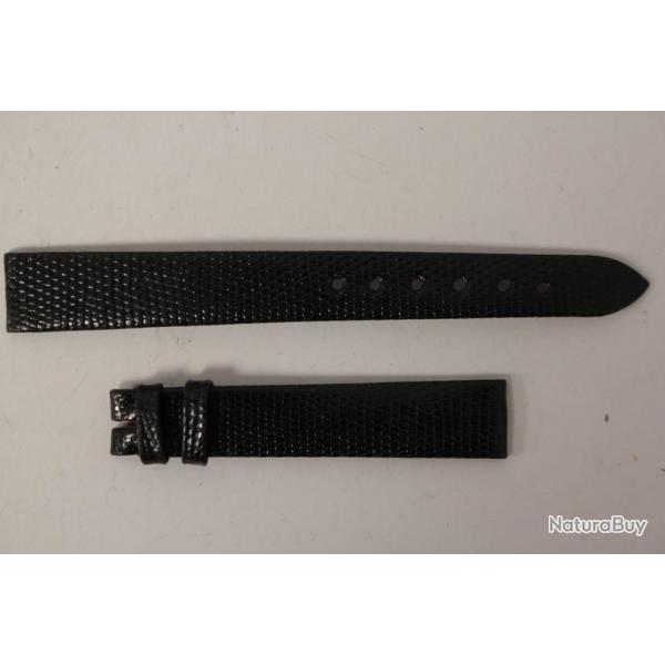 Bracelet montre Universal Genve lzard noir 14 mm vintage