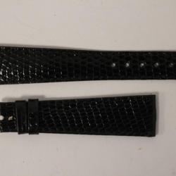 Bracelet montre Universal Genève lézard noir 17 mm vintage